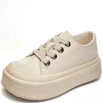 5,8 см натуральная микрофибра кожаная платформа туфли танкетка высокие женские туфли белые модные балетки вулканизированные размер 35-40 35 коричневый