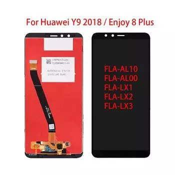 5,93-дюймовый ЖК-экран для Huawei Y9 2018/Enjoy 8 Plus FLA L22 LX2 LX1 LX3, ЖК-дисплей, дигитайзер сенсорного экрана, полная замена в сборе чёрный