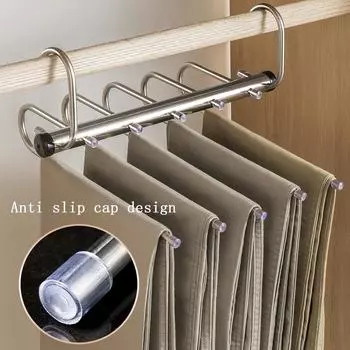 5/9 Layers Multi-functional Clothes Hangers Magic Trouser Rack Hangers Stainless Steel Closet Organizer Wardrobe Storage
