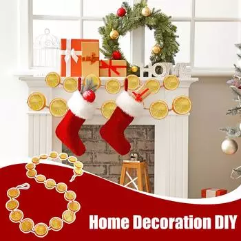 5.9ft Christmas Garland Slice Wooden Beads Garland Craft DIY Craft Wedding Supplies Deco Y0B2 1.8M-1pcs