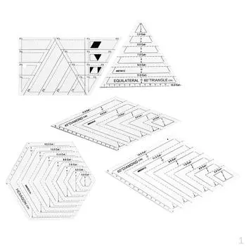 5 акриловых шаблонов шестиугольной формы для квилтинга для шитья и легко читаемой маркировки
