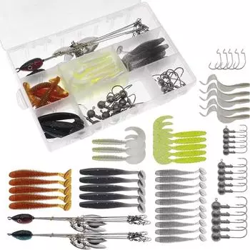 5 Arms Alabama Rigs для ловли окуня, набор приманок Swimbait, зонтичные оснастки с 4 лезвиями из ивовых листьев для ловли форели, лосося, пресной и соленой воды 56Pcs/Box