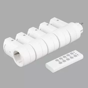 5 Беспроводной пульт дистанционного управления Переключатели Розетки Электрические вилки Адаптеры с пультом дистанционного управления EU Plug Белый EU