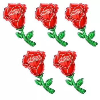 5 больших красных роз для предложения руки и сердца на День святого Валентина, свадебных церемоний, украшения вечеринки, алюминиевые фольгированные шары One Size
