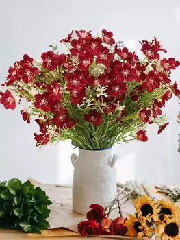 5 букетов, искусственные детские цветы, настоящие шелковые цветы для свадьбы, дома, вечеринки, садовый декор белый