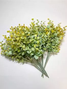5 букетов свадебных букетов искусственные стебли эвкалипта искусственная зелень растения искусственные растения для самостоятельного изготовления центральных композиций жёлтый