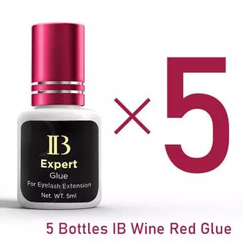 5 бутылочек IB Wine Red Cap Expert Клей для наращивания ресниц 5 мл