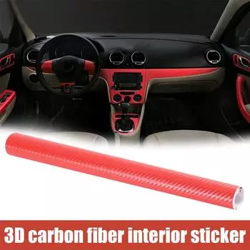 5 Colors Fashion Carbon Fiber Car Interior Sticker Decoration Interior Film Accessories Roll DIY Vinyl Car Fiber Hood X0Z7