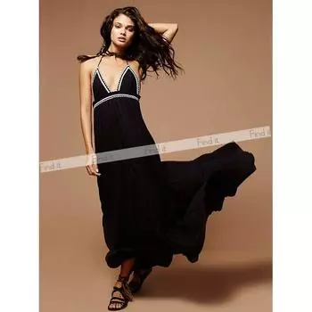5 Colors Products in Stock New Sexy Backless Holiday Halter Black S(What you see is what you get)
