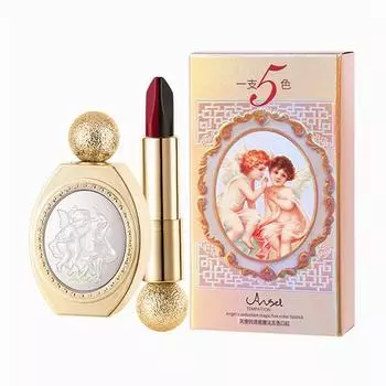 5-цветная губная помада, матовая, увлажняющая, долговечная, водонепроницаемая, шелковистая, многоцветная помада