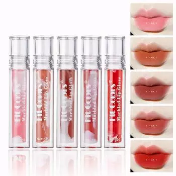 5-цветная увлажняющая маска-эссенция для губ Marble Mirror Lip Glaze для легкого цвета и полного блеска губ 01#