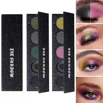 5-цветные черные тени для век для креативных театральных образов на Хэллоуин One Size