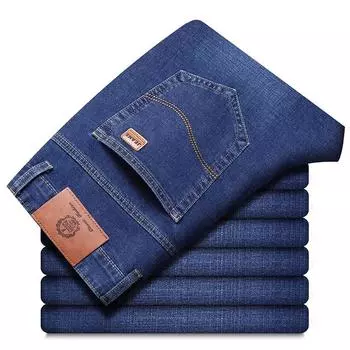 5 цветных джинсов для мужчин, летние эластичные прямые повседневные брюки 2024 года, новые универсальные свободные мужские брюки 28