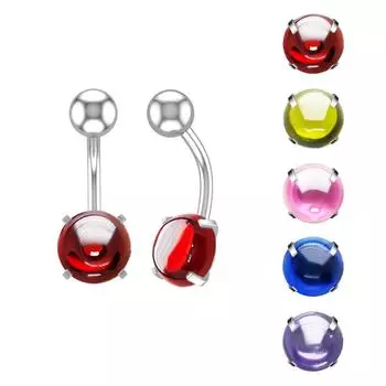 5 цветных пупка, пупок, пуговица, пирсинг, ювелирное кольцо, хирургический стальной хрустальный шар розовый