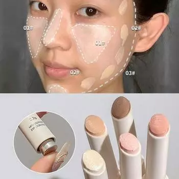 5-цветный гель-консилер Soft Focus Press Concealer Pen Facial Трехмерная цветовая палитра Highlight Concealer Shadow Tear Ditch 01