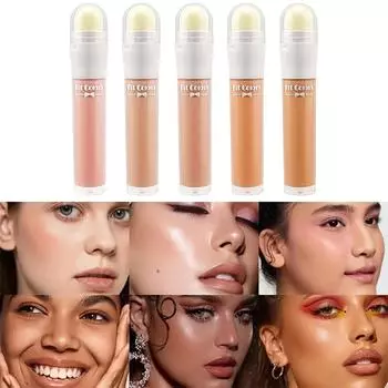 5-цветный консилер с грибной головкой, жидкая основа, прочный и трудно снимаемый порошок для макияжа, вращающийся стержень на воздушной подушке 01