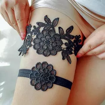 5 цветов эластичного кружева подвязки комплект свадебный пояс для чулок цветочный дизайн подвязка для выпускного платья подружки невесты KG01 40-60CM(15.7-23.6in)