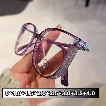 5 цветов алмазная огранка очки для чтения мужчины женщины модные анти-синий дальнозоркость очки унисекс блестящий квадрат пресбиопия до +4.0 0 чёрный