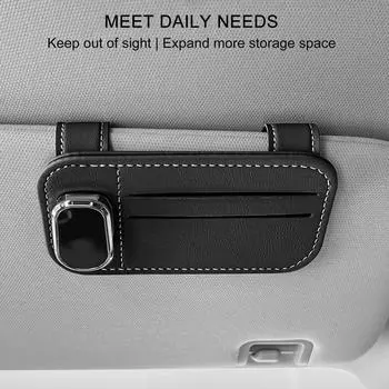 5 цветов держатель для автомобильного козырька держатель для солнцезащитных очков футляр для очков для автомобильного солнцезащитного козырька кожаный держатель для очков с прорезью для карточек автомобилей солнцезащитные очки чёрный