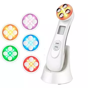 5 цветов EMS устройство для красоты лица микроток красный синий зеленый желтый светотерапия IPL омоложение кожи подтяжка лица массажер для лица NO Retail Box белый