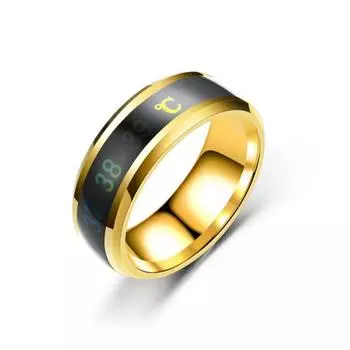 5 цветов, кольцо с температурой, титановое стальное кольцо с настроением, чувством эмоций, интеллектуальные термочувствительные кольца для женщин и мужчин, водонепроницаемые ювелирные изделия 6 золотой