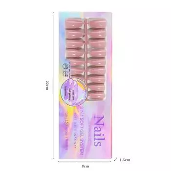 5 цветов мягких гелевых типсов с предварительно нанесенным базовым покрытием и праймером для типсов, готовые накладные ногти 15 размеров 3