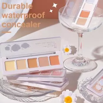5 цветов Палитра корректирующих консилеров для коррекции акне, пятен, темных кругов, водостойкий, полное покрытие, увлажняющий, матирующий, контурирующий тональный крем для лица A