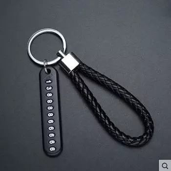 5 цветов Противопотерянная табличка с номером телефона Брелок-подвеска для автомобиля Автомобильная карточка Брелок для ключей для мужчин и женщин чёрный