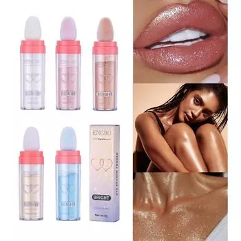 5 цветов пудра-хайлайтер, осветляет тело, румяна для лица, поглаживающая пудра, хайлайтер для макияжа, блестящая палочка для тела с макияжем