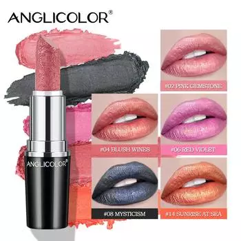 5 цветов, смелые и интенсивные блестки, блестящая металлическая помада, перламутровый оттенок для губ, стойкий матовый макияж для губ, подарки для 2#