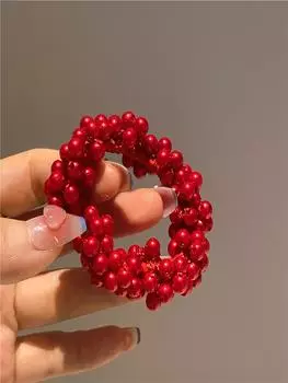 5 цветов Женские элегантные жемчужные резинки для волос Бусины Девочки Скранчи Резинки Держатели для хвостика Эластичная повязка для волос Аксессуары для волос