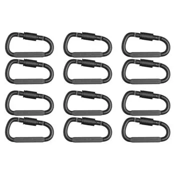 5 # D-образное кольцо, карабин, пряжка, аксессуары для скалолазания и рыбалки (Черный 2 шт.)