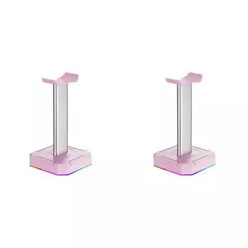 5 # держатель для наушников, настольная гарнитура, подставка для дисплея, вертикальный кронштейн, вешалка (розовый)
