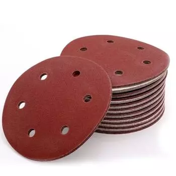 5-дюймовая 125-миллиметровая круглая наждачная бумага, 6 отверстий, шлифовальные листы, зернистость 60-1000, шлифовальный диск с липучкой, абразивы для полировки
