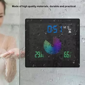 5-дюймовая цифровая метеостанция с сенсорным окном, термометром, гидрометром, водонепроницаемыми часами для ванной комнаты, кухни, белого цвета чёрный