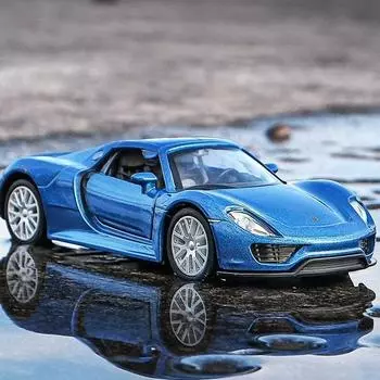 5-дюймовая имитация изысканных литой игрушечной машинки Porsche 918 Spyder Supercar RMZ city 1:Модель из 36 сплавов с откатным механизмом