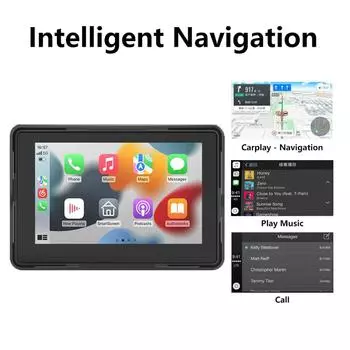 5-дюймовый экран CarPlay для мотоцикла IP66, водонепроницаемый, портативный, поддерживает беспроводную связь CarPlay и Android Auto Bluetooth