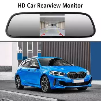 5-дюймовый экран, зеркало заднего вида, дисплей, автоматическая система помощи при парковке, приоритет заднего хода, поддержка HD-видео, светодиодный монитор заднего вида, универсальный чёрный