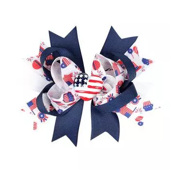 5-дюймовый бант ко Дню независимости, многослойные заколки для волос, бант для волос на 4 июля, заколка для волос, патриотичные банты с американским флагом, аксессуары для волос