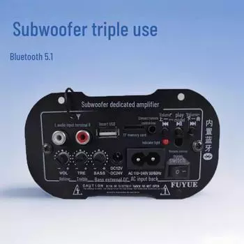 5-дюймовый цифровой Bluetooth-усилитель сабвуфера 12 В с креплением на грузовике и вилкой 220 В 5-inch amplifier, 25W, Constant voltage amplifier