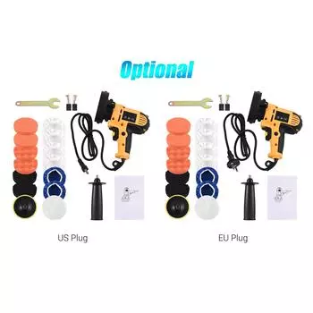 5-дюймовый комплект для полировки электромобиля, 700 Вт, автомобильный буфер, 600-3700 об/мин, переменная полировальная машина с EU Plug разноцветный