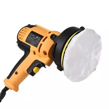 5-дюймовый комплект для полировки электромобиля, 700 Вт, автомобильный буфер, 600-3700 об/мин, переменная полировальная машина с EU Plug жёлтый