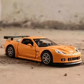 5-дюймовый металлический автомобиль, имитация изысканного литья под давлением, игрушечный автомобиль Chevrolet Corvette C6-R Racing RMZ city 1:36 моделей из сплава, подарки для детей