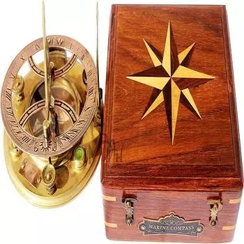 Морской компас класса 7,62 см, идеально откалиброванный, большой, латунный, морской, солнечный, компас с коробкой