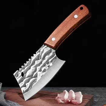 5-дюймовый нож-тесак для нарезки рыбы и мяса, кухонные ножи с деревянной ручкой из нержавеющей стали, нож для обвалки мяса, поварские инструменты для приготовления пищи