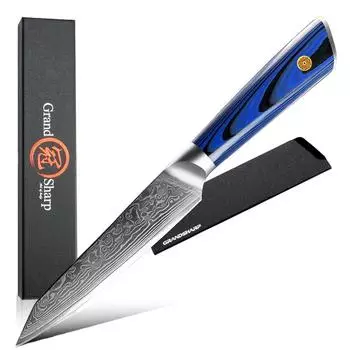 5-дюймовый профессиональный универсальный нож, кухонные ножи из дамасской стали, ножи шеф-повара, нож для пилинга из высокоуглеродистой стали, инструменты для очистки фруктов 5 inch
