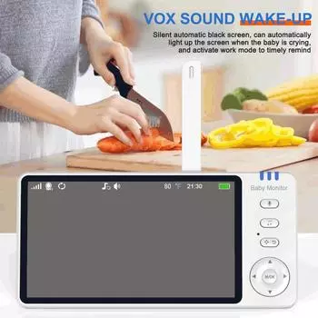 5-дюймовый видеоняня для дома с двусторонней аудиосвязью, камера наблюдения за матерью и детьми 2.4G Mini PTZ с дисплеем температуры янтарь