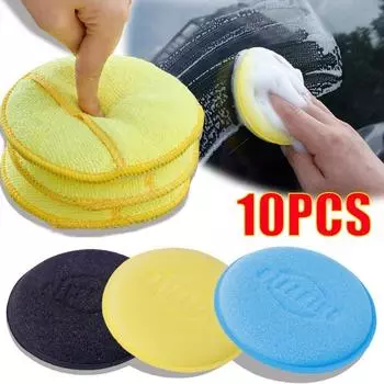 5-дюймовый вощеный губчатый блок ультратонкого волокна для автомобильного кристаллического покрытия, восковые подушечки, карманный дизайн, эластичная губка, инструменты для ухода за лакокрасочным покрытием кузова автомобиля