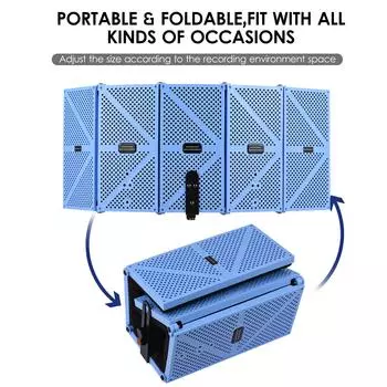 5-дверный профессиональный студийный микрофон для записи, изолирующий экран, складной поп-фильтр, микрофон, ветер