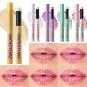5 фруктовых теплых помад, меняющих цвет. Увлажняют и разглаживают морщины на губах. Предотвращают сухость и трещины на губах. Водостойкие долговечные помады.